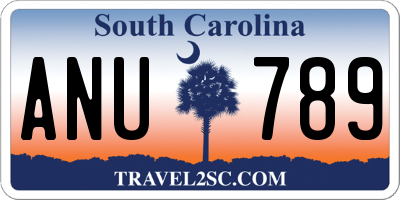 SC license plate ANU789
