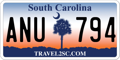 SC license plate ANU794