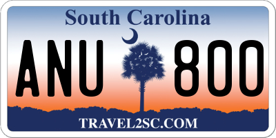 SC license plate ANU800