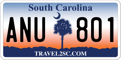 SC license plate ANU801