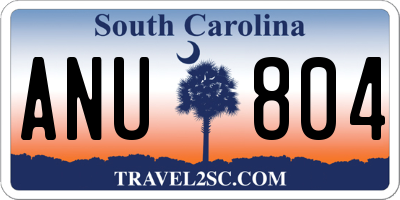 SC license plate ANU804
