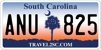 SC license plate ANU825