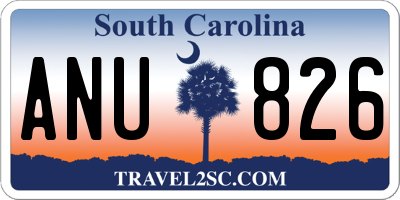 SC license plate ANU826