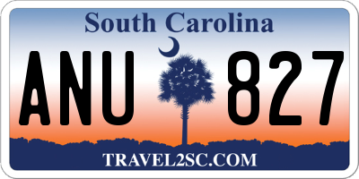 SC license plate ANU827