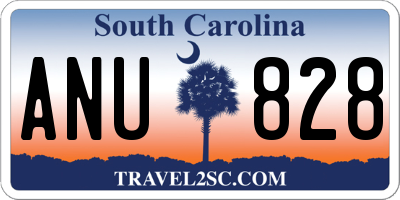 SC license plate ANU828