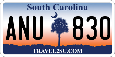 SC license plate ANU830