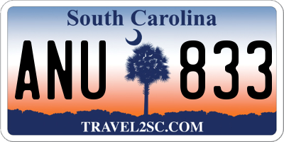 SC license plate ANU833