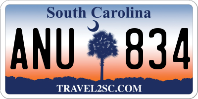 SC license plate ANU834
