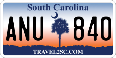SC license plate ANU840