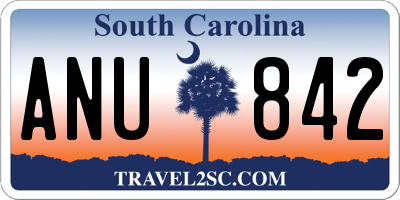 SC license plate ANU842