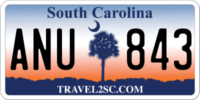 SC license plate ANU843