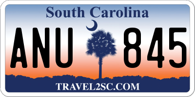 SC license plate ANU845