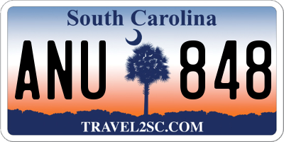 SC license plate ANU848