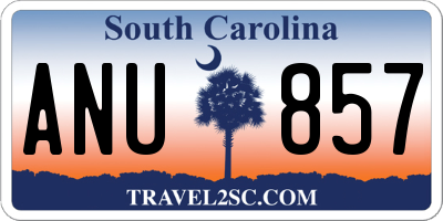 SC license plate ANU857