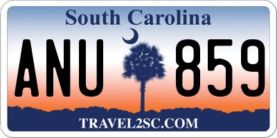 SC license plate ANU859