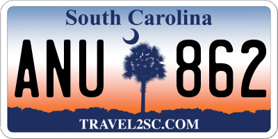 SC license plate ANU862