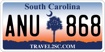 SC license plate ANU868