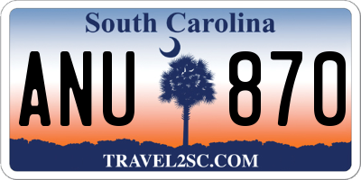 SC license plate ANU870