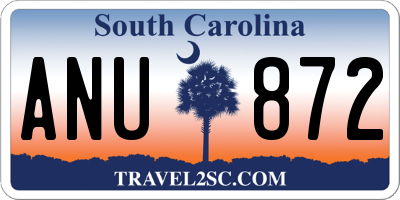 SC license plate ANU872