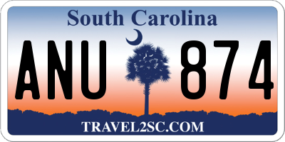 SC license plate ANU874