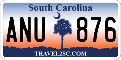 SC license plate ANU876