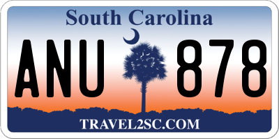 SC license plate ANU878