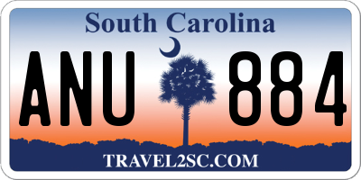 SC license plate ANU884