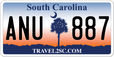 SC license plate ANU887