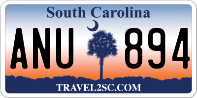 SC license plate ANU894