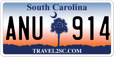 SC license plate ANU914