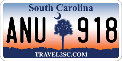 SC license plate ANU918