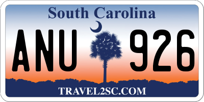 SC license plate ANU926