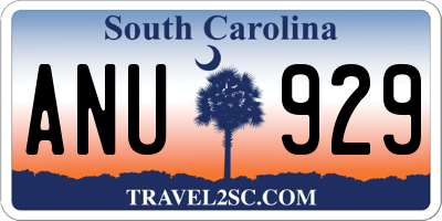 SC license plate ANU929