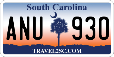 SC license plate ANU930