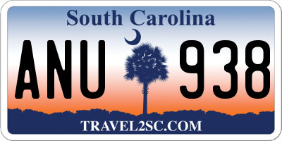 SC license plate ANU938