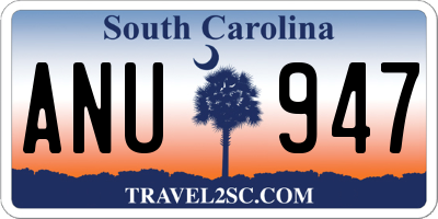 SC license plate ANU947