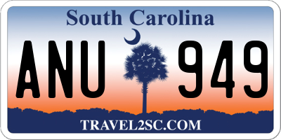 SC license plate ANU949