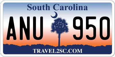 SC license plate ANU950