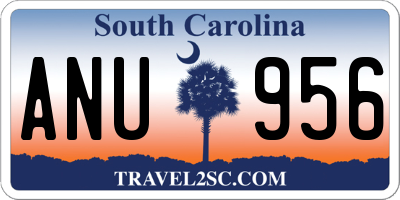 SC license plate ANU956