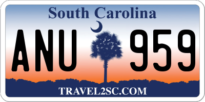 SC license plate ANU959