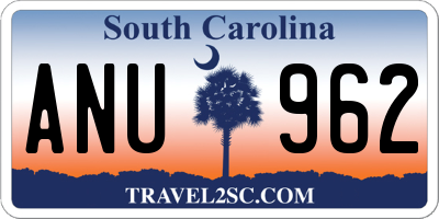 SC license plate ANU962