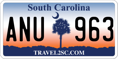 SC license plate ANU963