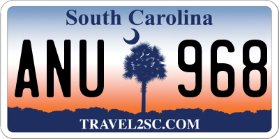 SC license plate ANU968