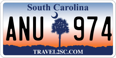 SC license plate ANU974