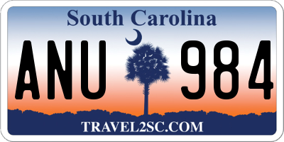 SC license plate ANU984