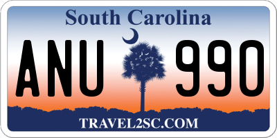 SC license plate ANU990