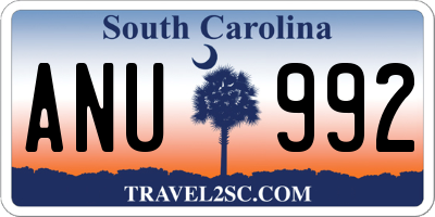 SC license plate ANU992