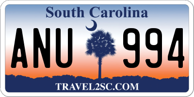 SC license plate ANU994