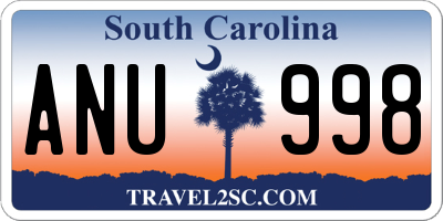 SC license plate ANU998