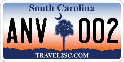 SC license plate ANV002